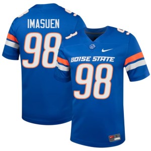 #98 Mens College Football Player Royal Boise Broncos Bethel Imasuen Jersey 501056-743