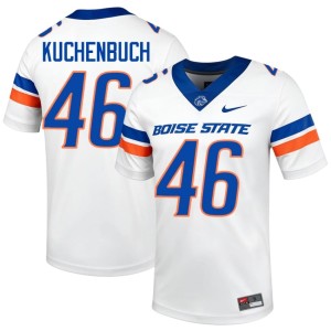 #46 Men's 2026 Carter Kuchenbuch College Football White BSU Jersey 410091-198