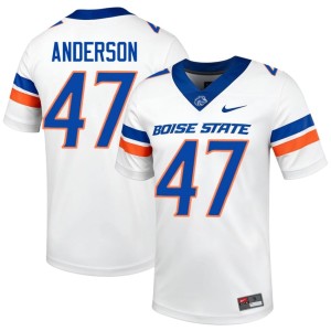 #47 College Football Kaden Anderson Men Bronco Nation White High School Jersey 180228-186