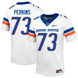 #73 BSU Broncos Parker Perkins College Football Official Men's White Jerseys 844363-793