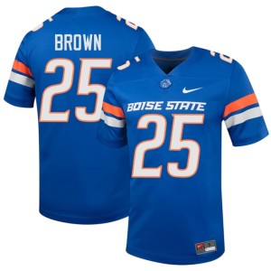 #25 College Football Quinton Brown Mens Royal BSU Player Jerseys 930114-929