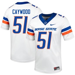 #51 College Football White Men's Boise Broncos Limited Roman Caywood Jerseys 613504-131