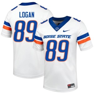 #89 College Football AJ Logan Mens Boise State Broncos White Player Jerseys 785635-356
