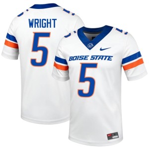 #5 White Bronco Nation Limited Akeem Wright Men College Football Jersey 690826-206