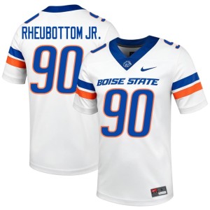 #90 Men Embroidery Andrew Rheubottom Jr. College Football White Boise State Jersey 757597-372