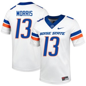 #13 Darren Morris Mens BSU White Player College Football Jersey 217929-515