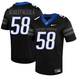 #58 Alumni Mens College Football Deuce Alailefaleula Boise Broncos Black Jerseys 547720-253
