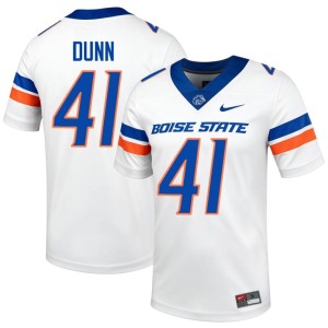 #41 Player College Football Men BSU Broncos White Rocky Dunn Jerseys 460068-270