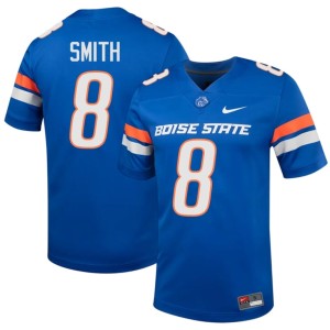 #8 College Football Mens Sherrod Smith Stitched Broncos Royal Jersey 573497-440