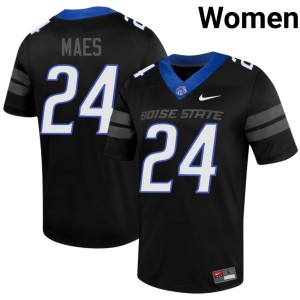 #24 College Football Limited Women Boise Broncos AJ Maes Black Jersey 798985-839