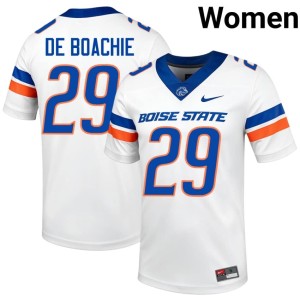 #29 Womens BSU Broncos White Stitched Arthur de Boachie College Football Jersey 941771-280