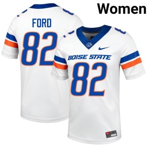 #82 White Ben Ford Womens BSU Broncos College Football 2026-27 Jersey 518195-370