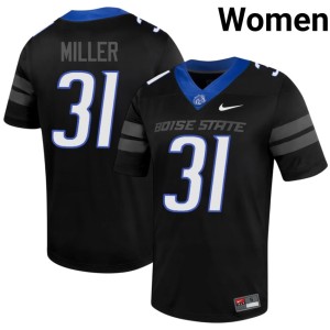 #31 Women Black Cole Miller High School College Football BSU Jerseys 686594-807