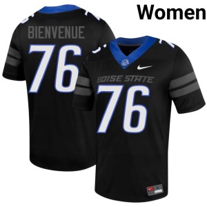 #76 Greg Bienvenue University College Football Boise Broncos Women's Black Jersey 122986-981