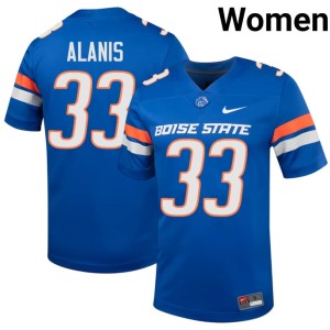 #33 Josiah Alanis Womens Royal High School Broncos College Football Jerseys 219398-359