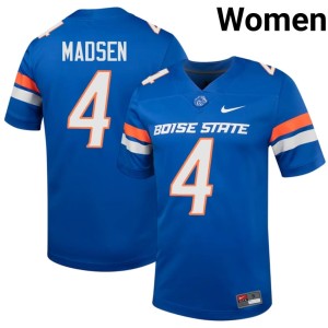 #4 Women's High School Maddux Madsen Broncos Royal College Football Jersey 410165-955