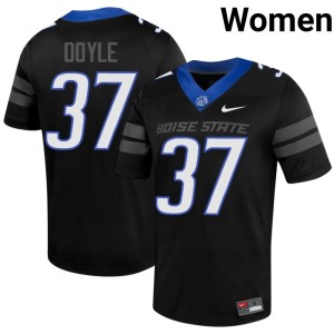 #37 Boise State Broncos College Football Women Oscar Doyle Stitched Black Jersey 208048-700
