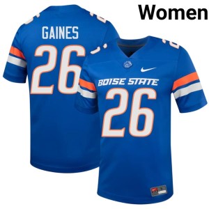 #26 Sire Gaines College Football BSU Royal Women's NCAA Jersey 324982-439