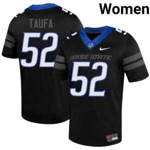 #52 BSU Broncos Womens 2026-27 Black Stewart Taufa College Football Jersey 644188-175