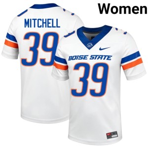 #39 College Football Timothy Mitchell Womens White NCAA BSU Jerseys 648832-676