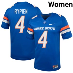 #4 Royal College Football Embroidery Women's Brett Rypien BSU Broncos Jersey 363863-651