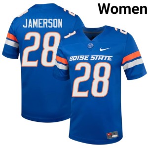 #28 Royal BSU Broncos Embroidery Womens Cam Jamerson College Football Jerseys 974179-900