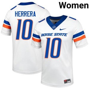 #10 Replica Womens College Football Cash Herrera White Boise Broncos Jerseys 476158-936