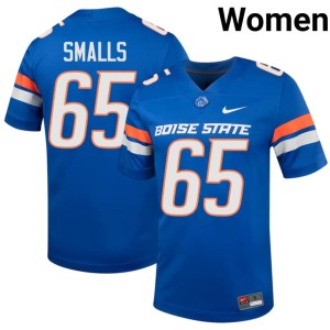 #65 College Football Royal Broncos Women Alumni Hakeim Smalls Jersey 283257-350