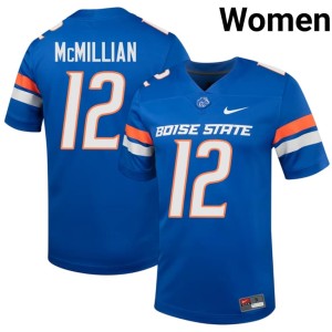 #12 Women's Jim McMillian Official College Football Boise State Broncos Royal Jersey 152621-506