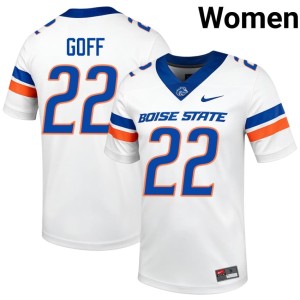 #22 Boise State Broncos Womens 2026 Juelz Goff College Football White Jersey 797496-748