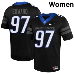#97 Women High School Black College Football Boise State Mikaio Edward Jerseys 619898-580