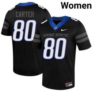 #80 College Football NCAA BSU Broncos Romeo Carter Women's Black Jersey 674770-802