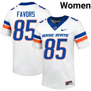 #85 Women University Terrious Favors BSU Broncos College Football White Jerseys 266386-212