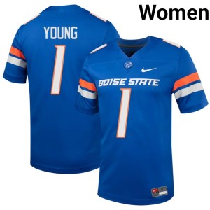 #1 Women Titus Young Boise State Broncos Embroidery Royal College Football Jersey 281297-167