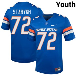#72 College Football Youth Bronco Nation Embroidery Royal Daniil Starykh Jersey 548710-382