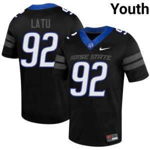 #92 Black Youth David Latu Broncos Stitched College Football Jerseys 358054-958