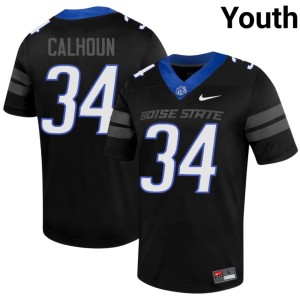#34 Youth Stitched Dom Calhoun Black Boise State College Football Jersey 488394-947