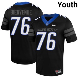 #76 College Football Youth Greg Bienvenue Alumni Black Boise State Jerseys 164813-810