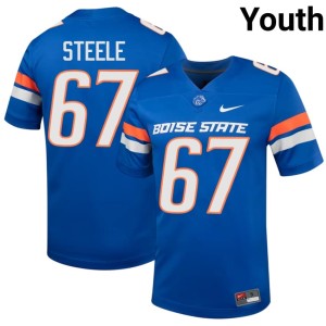 #67 College Football 2026 Jason Steele Youth Boise State Broncos Royal Jersey 468963-127