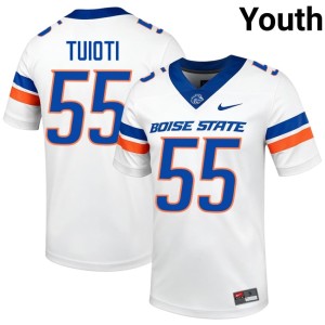 #55 Bronco Nation Youth College Football Game Mana Tuioti White Jersey 764457-569