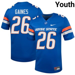 #26 Broncos 2026 Royal Sire Gaines Youth College Football Jersey 133266-570