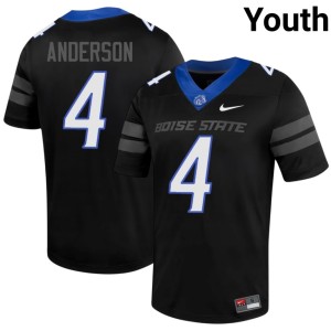 #4 College Football Boise State Broncos Player Travis Anderson Youth Black Jerseys 275300-680