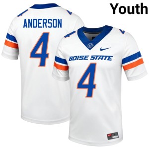 #4 Replica Bronco Nation Youth College Football White Travis Anderson Jersey 817683-972