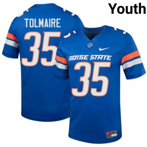 #35 College Football Youth Royal BSU Trey Tolmaire Stitched Jerseys 325406-771