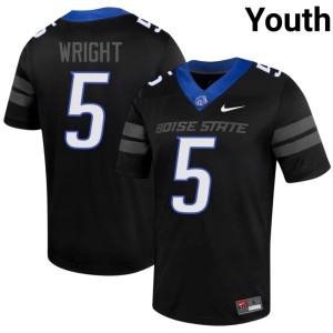#5 College Football Official Akeem Wright BSU Youth Black Jersey 750832-267