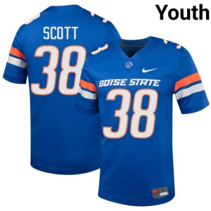 #38 Youth Royal University Bradan Scott College Football Boise Broncos Jersey 971819-298