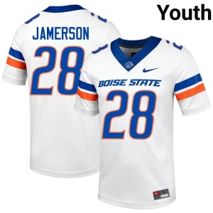 #28 College Football 2026 White Cam Jamerson Boise State Youth Jerseys 172926-436