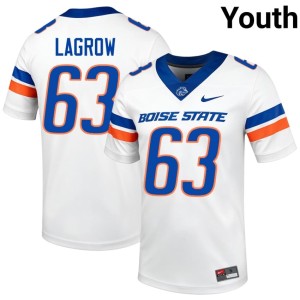 #63 Connor LaGrow Player College Football BSU White Youth Jersey 377748-757