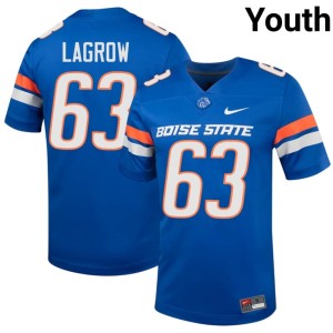 #63 Connor LaGrow Youth Bronco Nation College Football Royal Stitched Jerseys 268620-652