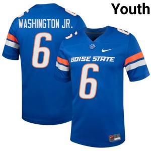 #6 Youth JeRico Washington Jr. Royal College Football Player BSU Jersey 322785-771